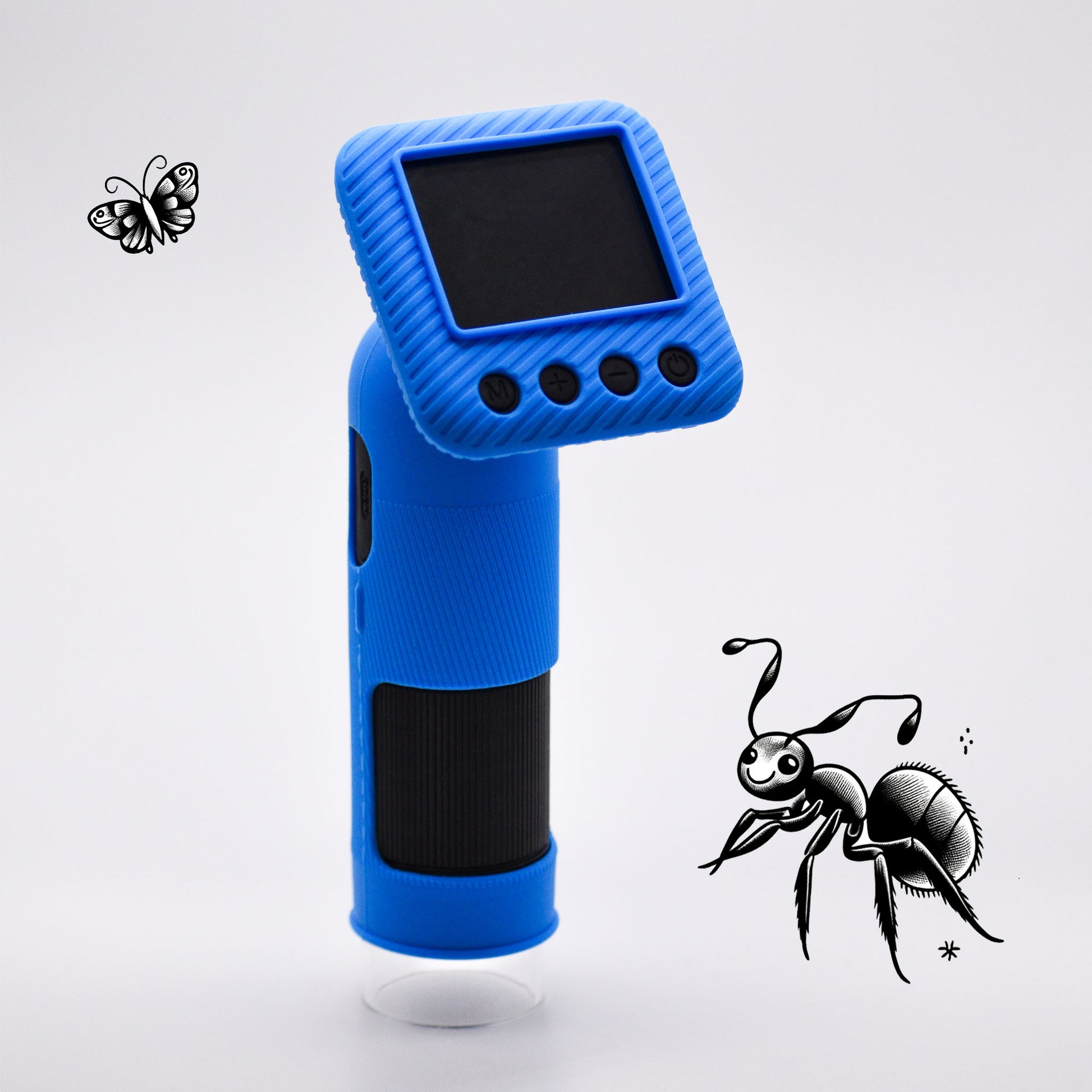 UPPTÄCKA u-Zoom One Microscope blue for kids
