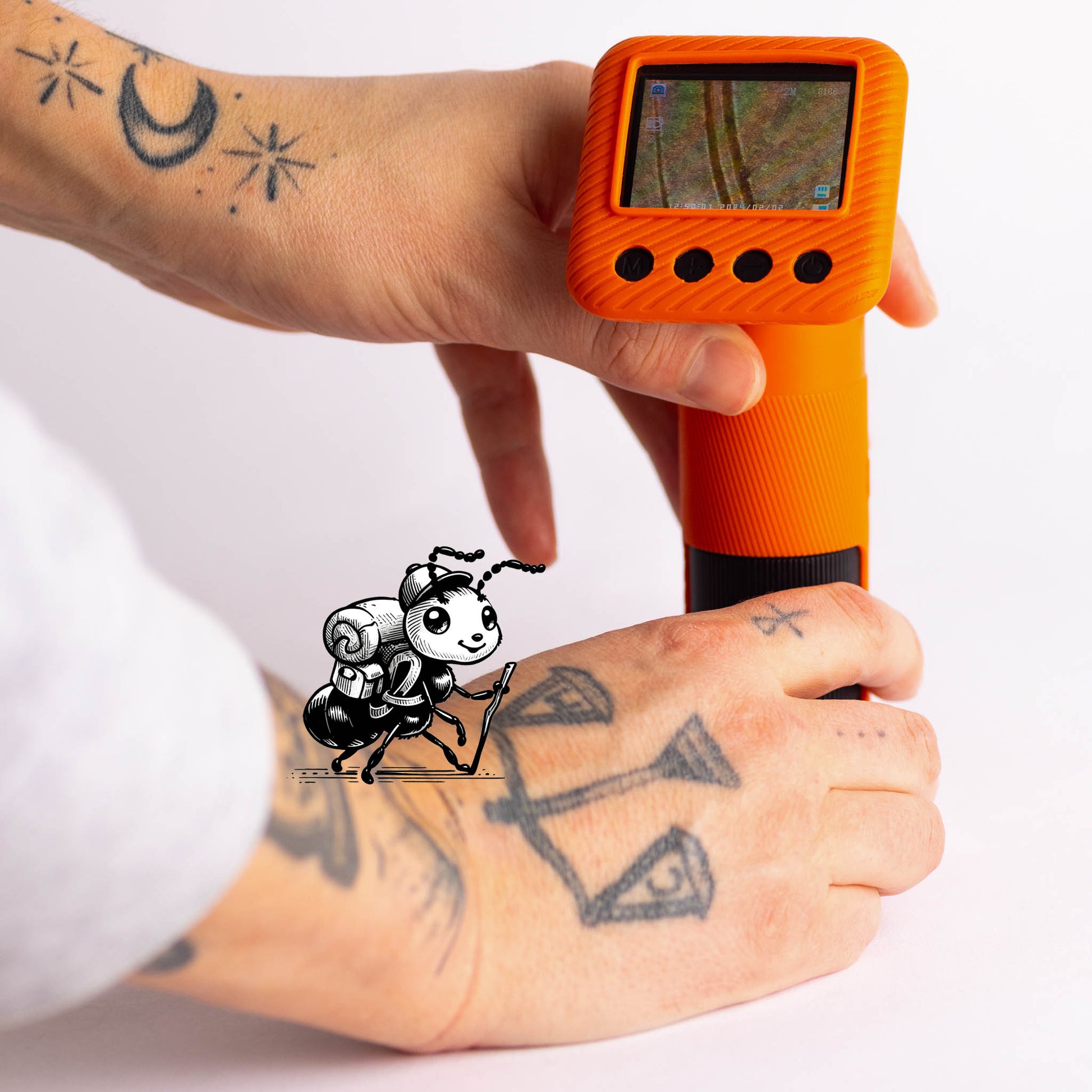 UPPTÄCKA u-Zoom One Microscope orange for children